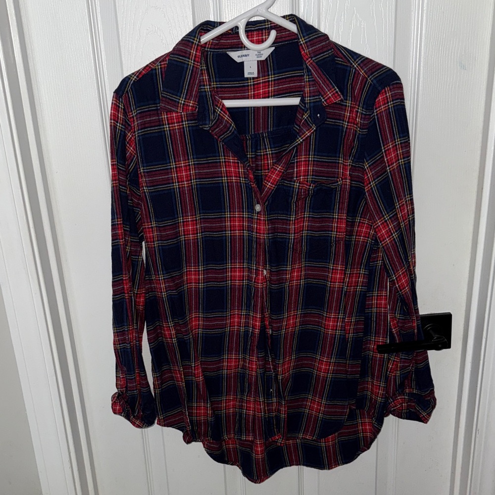 Old Navy Red and Blue Checkered Shirt